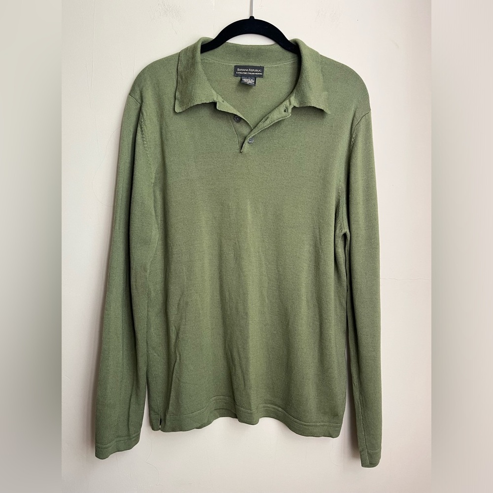 vintage 90s banana republic italian merino knit polo